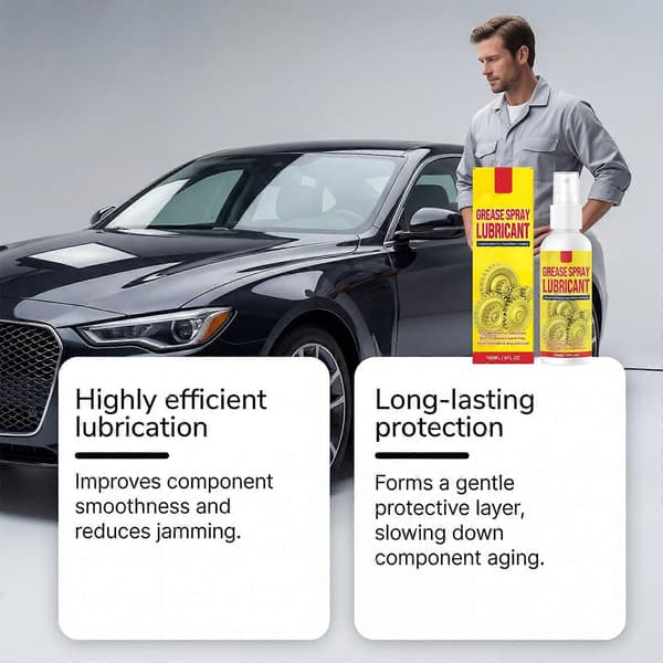 Fedtspray Smøremiddel - 180 ml Kraftfuld Rustfjerner til Metal, Anti-Rust Konverter Spray til Flere Overflader Jern 1pcs