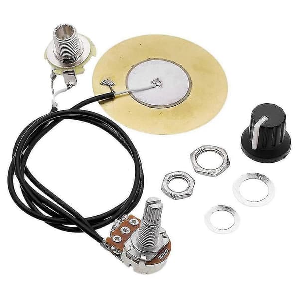 6st 50mm Gitarr Pickup Piezo Transducer Förkopplad Förstärkare Med 6.35mm Utgångsjack