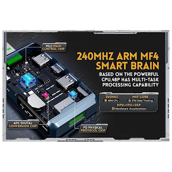 FNB48P USB-tester, voltmeter, TYPE-C deteksjonstrigger batterikapasitetstester FNB48P ikke-Bluetooth-versjon (svart)