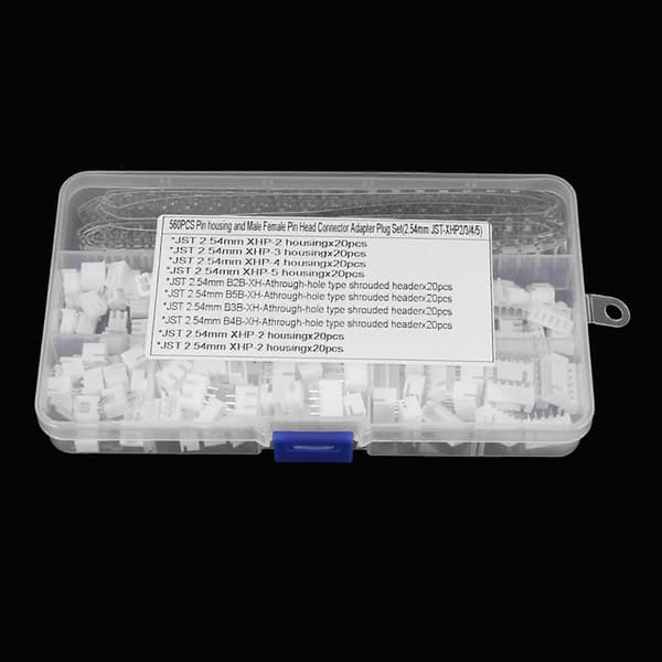 560PC 2,54 mm JST- 2/3/4/5-benet hus med 2,54 mm JST XH han/hun benheader-sæt