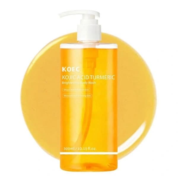 Kojic Acid Gurkemeie Dusjsåpe 300g, Lysnende, Rensende, Flekkreduserende, Eksfolierende Dusjsåpe