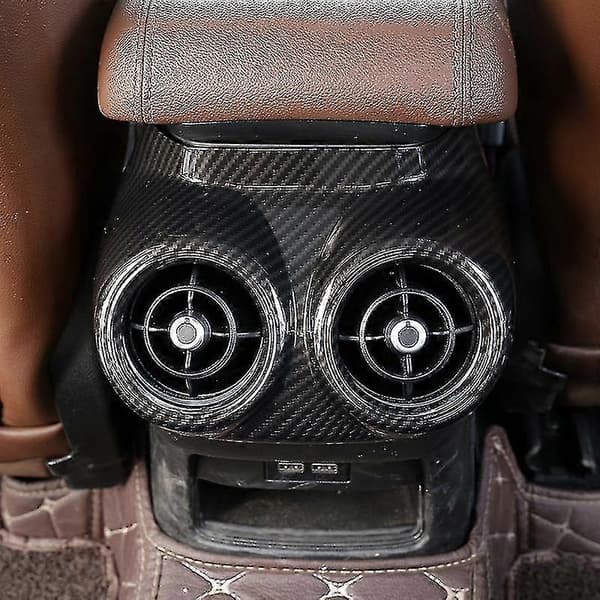 för Stelvio 2017 2018 Kolfiberstil ABS Bakre Rad Luftkonditionering Ventilationsskydd Ram Trim