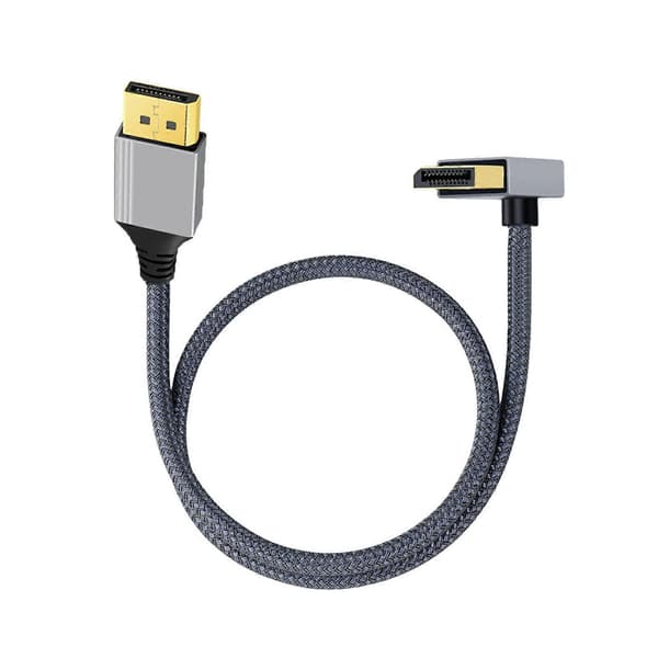 Effektivt 4K 60Hz videokabel med vinklet stik DP1.2 adapterkabel til problemfri visning