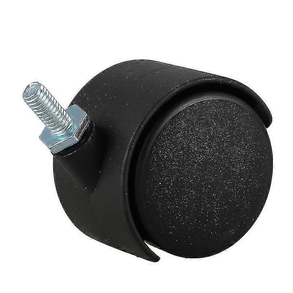 6 mm kierteitetty varsi, 40 mm kaksoispyörivä pyörä, musta