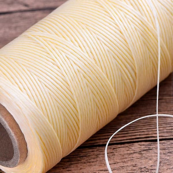 260m 150d 1 mm vokset sytråd for lær til lærartikler og DIY (beige)