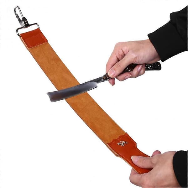 Læderstrop til slibning af barberkniv og glat, barberknivssliberem, læderstropper til barberkniv
