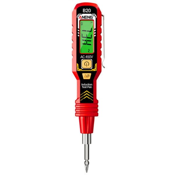 Beröringsfri spänningstestare med LCD-display Smart spänningstestpenna Elektrisk krets testpenna med LED-ljus Red