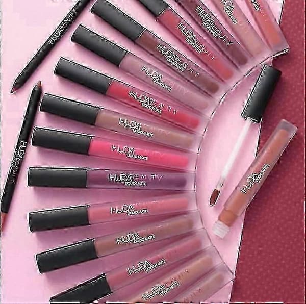 Hudabeauty 16st/set Julkit Flytande Matta Läppstift BEGRÄNSAD UPPLAGA