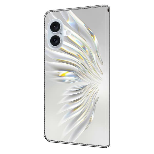 Fodral till iPhone 16 Plus Plånboksfodral Mönstertryck Stativ Läder Flip Telefonfodral - Crystal Wings