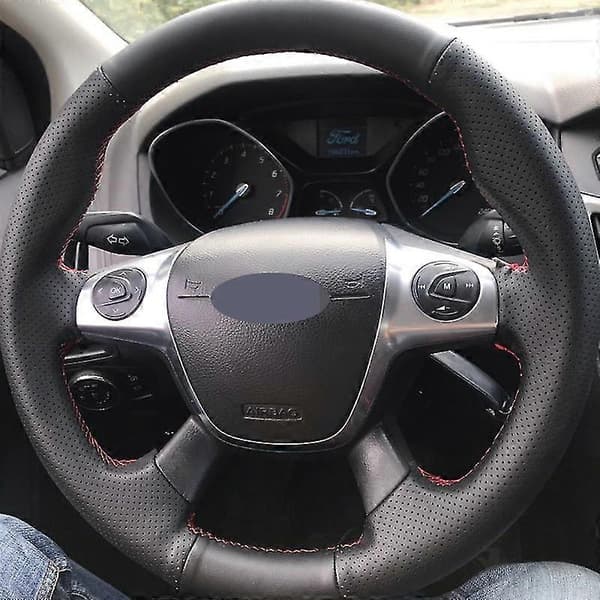 Sort blødt kunstlæder DIY bilratovertræk Ford Focus 3 2012-2014 C-max 2011-2014 Kuga Escape 2013-2016