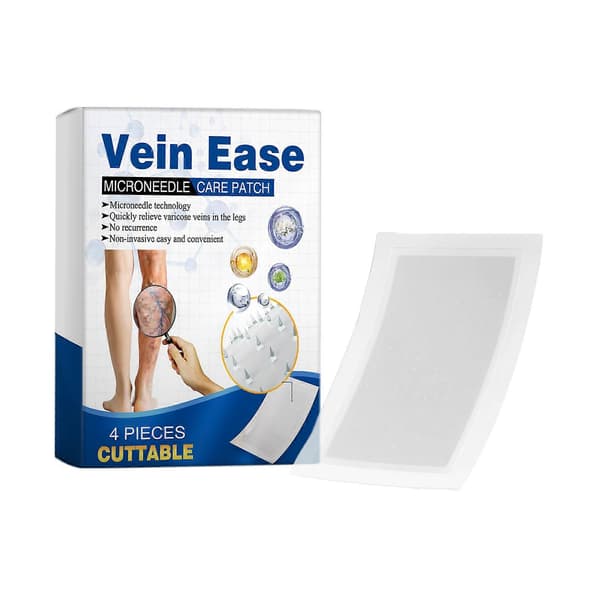 Vein-Ease Mikronål Åderbråcksplåster för Åderbråck & Benbesvär, Icke-invasiv Lindring, Klippbart, 4 Plåster 3pcs