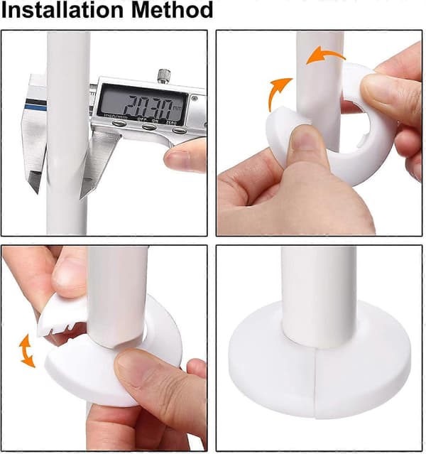 Rörskyddsdekoration PP-plast vattenrörsmanschett svart 43mm 4st