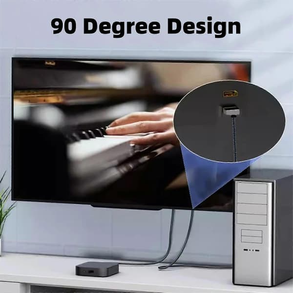 Effektivt 4K 60Hz videokabel med vinklet stik DP1.2 adapterkabel til problemfri visning