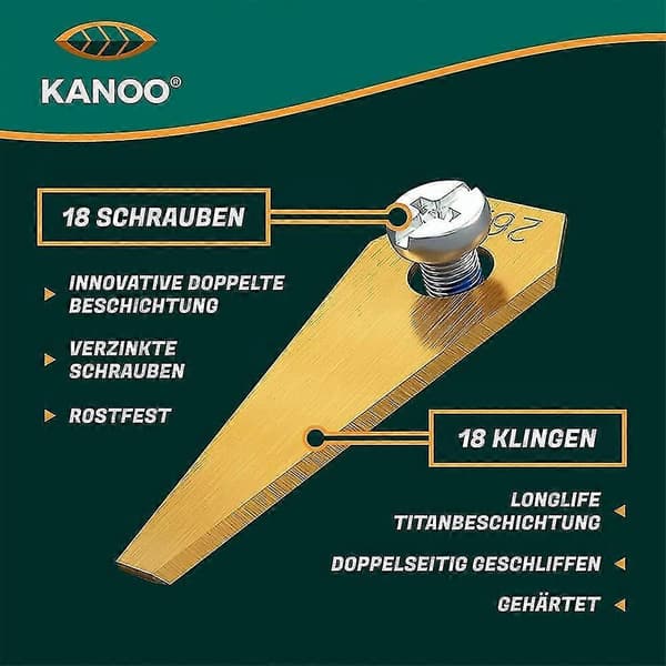 18-pack Titan Ersättningsblad - Bosch Indego Robotgräsklippare - Premiumkvalitet