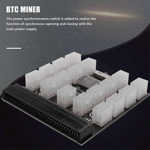 Breakout Board 17 Port 6Pin LED Display Power Module Serverkortadapter til 1200W 750W PSU GPU Min