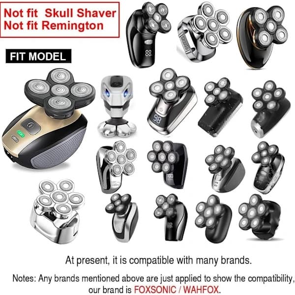 7-blads barberhode, universelle barberhoder, 7 blader, 7D erstatningsbarberblader, 7-blads barberhoder (sølv)...