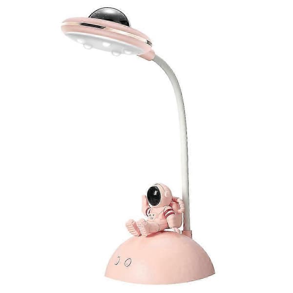 Barn Astronaut Bordlampe LED Oppladbar Dimbar med Projeksjon Blyantholder D7 White
