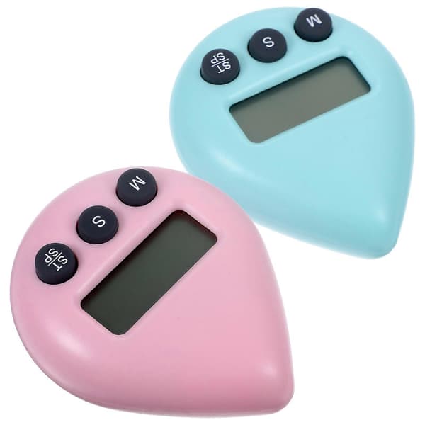 Nedtælling Digital Timer Køkken Madlavning Timer Til Familier Lyseblå 2 Stk.
