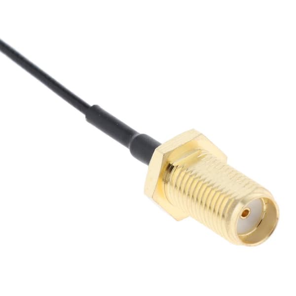 2xAntenne WiFi Pigtail Kabel IPX til SMA Koaksial Sort 10cm