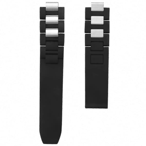 Svart Chronoscaph Autoscaph 21 klockarmband med 20 mm silikonrem