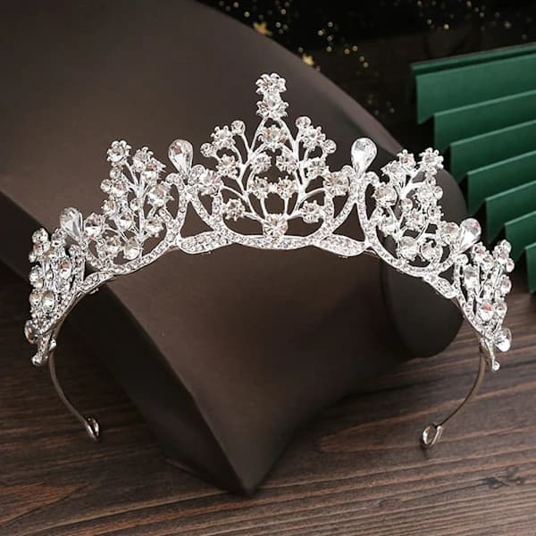 Prinsesskristalltiaror Rhinestone-pannband SILVER silver silver