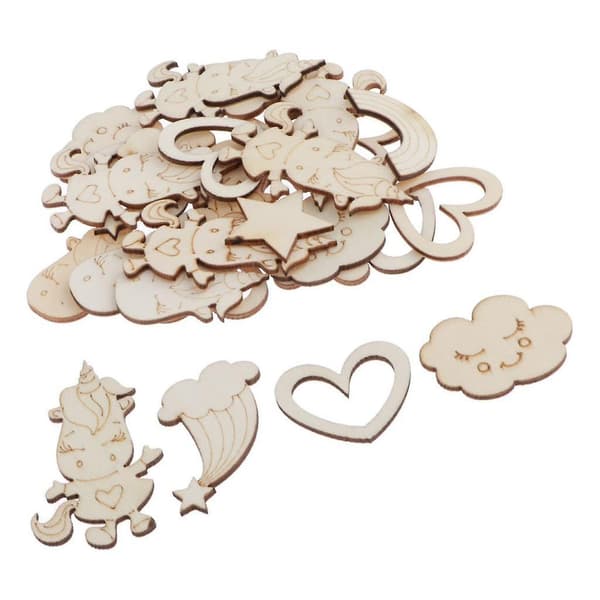 30 stk. treformede utskjæringer, skiver, pynt, håndverk, DIY-scrapbooking