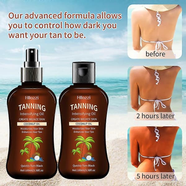 100 ml tropisk kokosnøddeolie, medium dyb bronzingolie til strandferie B