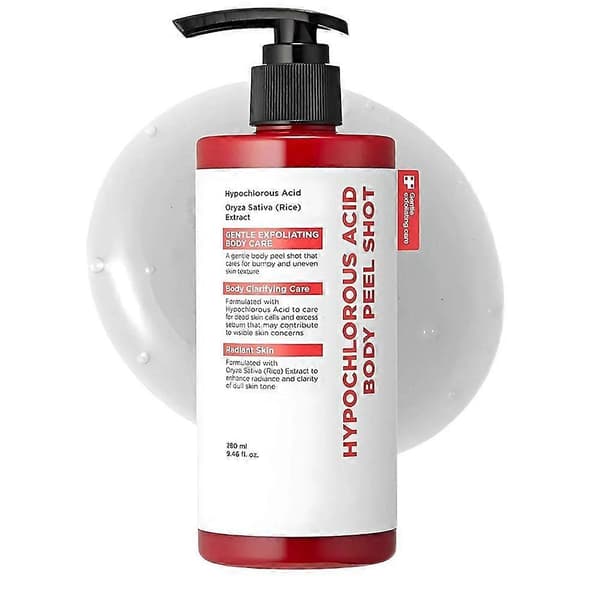 Hypoklorsyra Ris Kroppspeeling Shot Exfolierande Utjämnande Hudtextur Serum