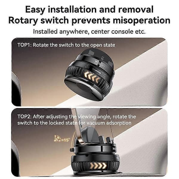 360-graders roterende biltelefonholder for midtkonsoll