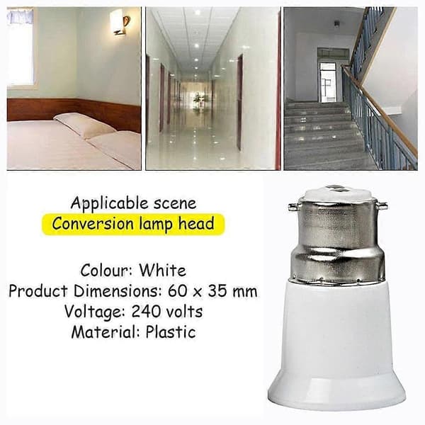 Loftslampe Ventilator Adapter B22 til E27 Fatningskonverter B22 til E27 Pærekonverter til Lampedele Tilbehør 3pcs