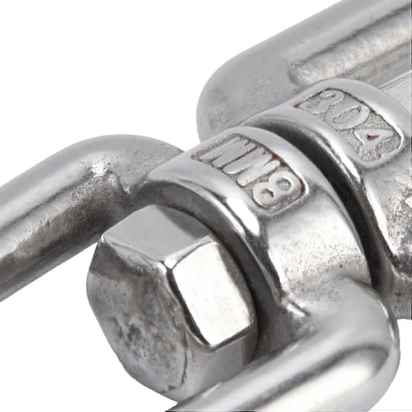 2 stk. 8 mm / 0,3 tommer dreibar ring snap rullesjakkel Device304 rustfritt stål 360 avtakbar