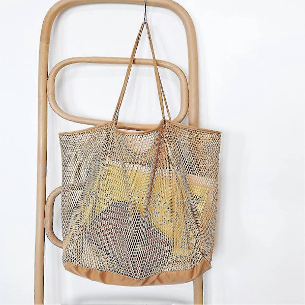 Mesh strandtaske skuldertaske til kvinder