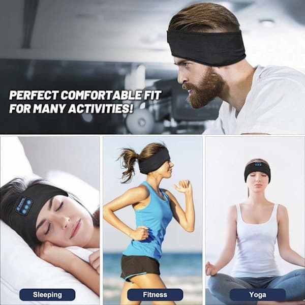 Uninauhat kuulokkeet Bluetoothilla, musta, yksi koko