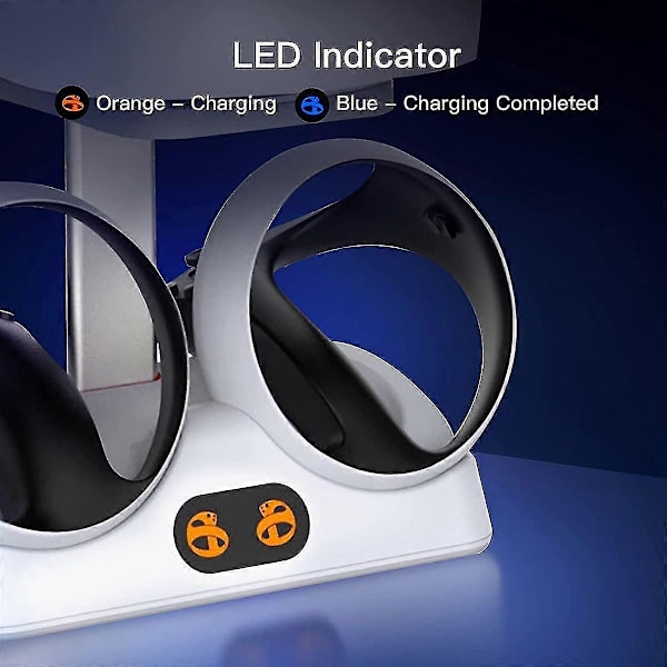 Ladestation til Psvr2 controllere med headsetholder, Virtual Reality opladerstander dock til