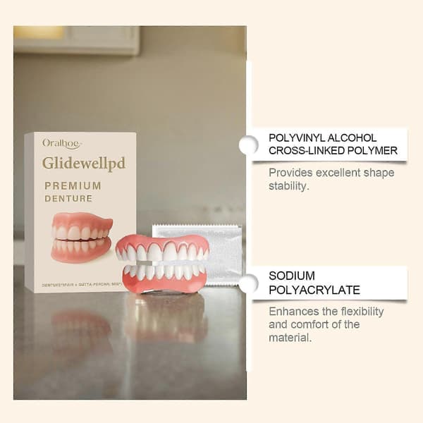 Glidewellpd Premium Silikontandprotes - Smileasego Helprotes
