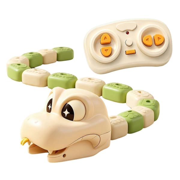 Fjärrkontroll Magnetisk Orm Leksaksbil Sträckbar RC Orm Strid Spel Leksak Inomhuslek Present för Pojkar och Flickor Beige