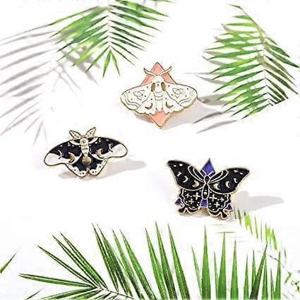 Fjäril Emaljstift Set Cool Skräck Emalj Lapel Pin Brosch