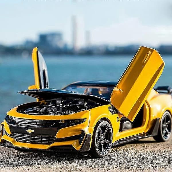 1:32 Legeret Trykstøbt Bilmodel Chevrolet Camaro Træk Tilbage Lyd Lys Børne Legetøjsbil Samling Til Børnegaver White