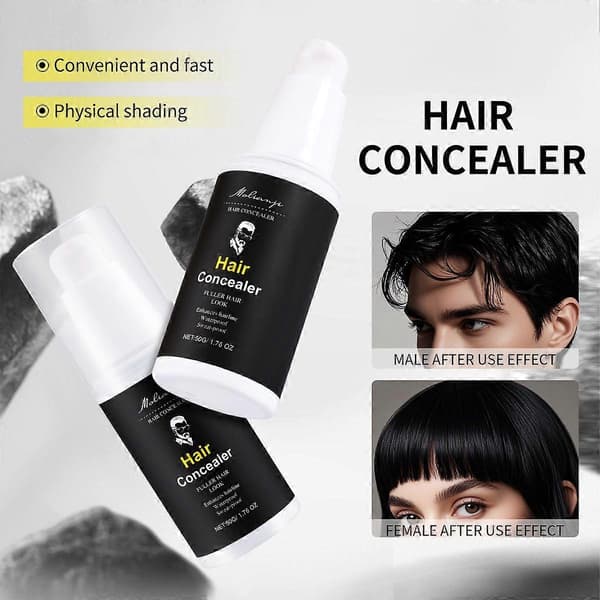 Hårconcealer, Hårconcealer för män Rotutväxt, Hårfibrer för män, Täcker enkelt löst hår och visar hårvolym 3PCS