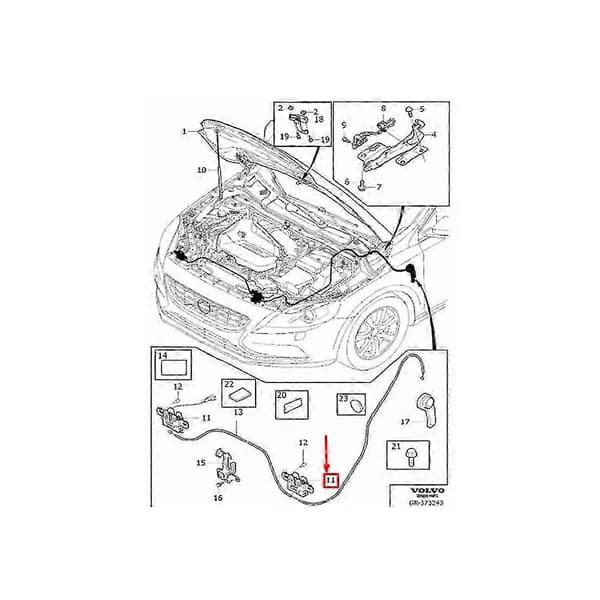 Motorhuvslås Kabinlås Dörrlåsmontering för 2012-2020 V40 S60 31371016
