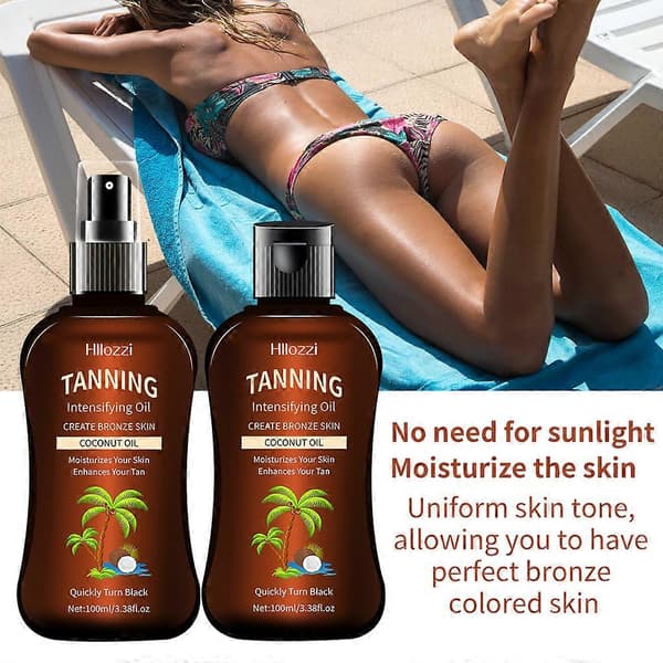 100 ml tropisk kokosnøddeolie, medium dyb bronzingolie til strandferie B
