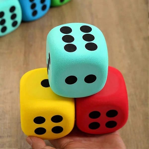 6 st stora mjuka skumtärningar - perfekt för interaktiva spel med husdjur