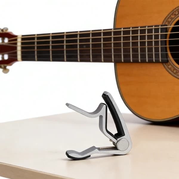 Aluminiumslegering Guitar Capo til Akustiske Guitarer Sølv Sølv