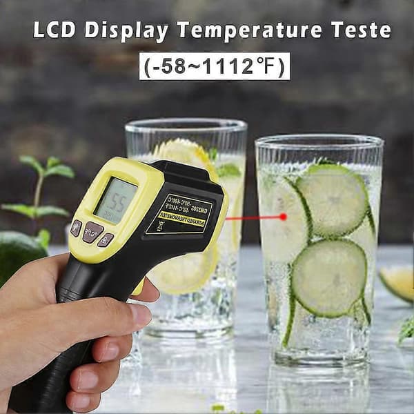Infrarødt Termometer Temperaturtester Ikke-berørende Digital Ir Laser Termometer -58 Til 1112 -50~600 Sort
