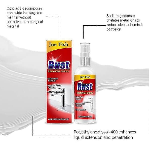 Rustfjerner Spray, Multifunktionelt Metalfedt Til Nem Rengøring Citronsyre