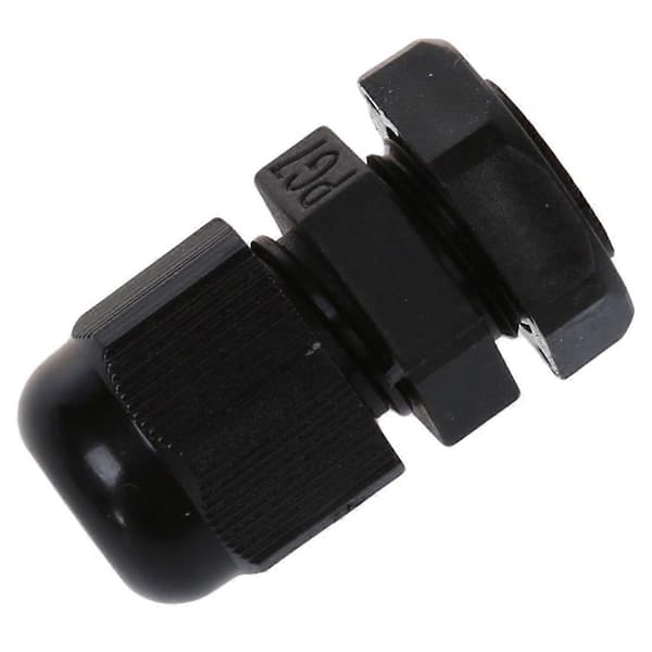 30 stk. PG7 vandtæt konnektorstuds sort til 4-7 mm diameter kabel