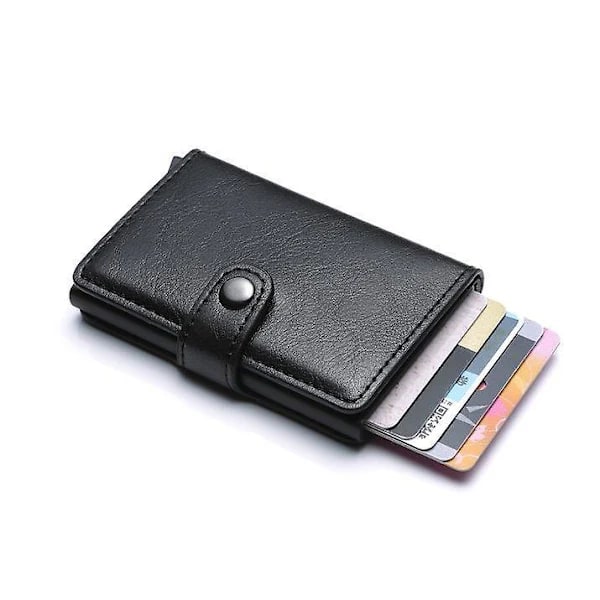 PopUp Smart Card Case Udskyder 8 Kort RFID-NFC Sikker - Sort