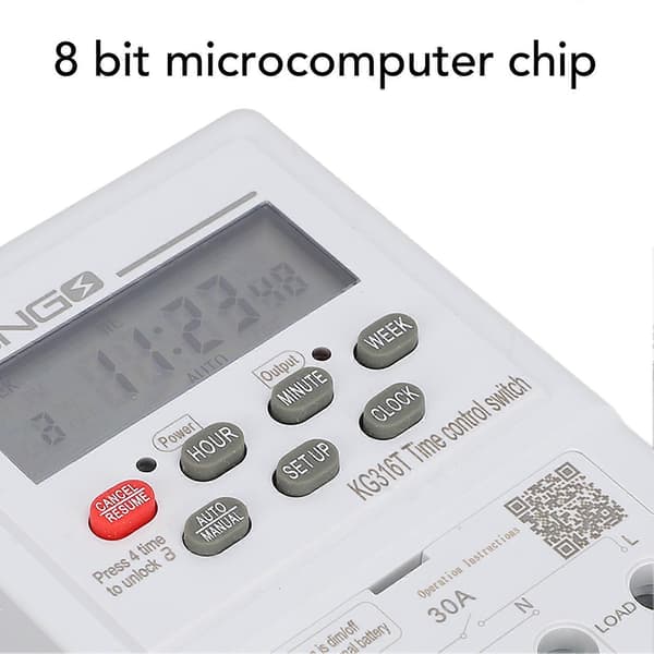 Tidskontrolkontakt Mikrocomputer 7 Dages Programmerbar Automatisk Digital Timer 220V 30A 1 Min168 Timer til Husholdningsapparat