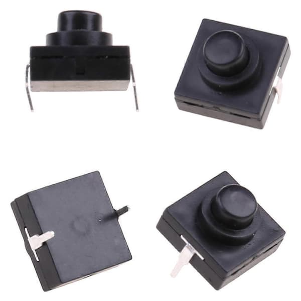10 stk. lommelygteafbryderknap 1A 30V 2Pin CB-1212-112D ultratynde mellemstore fødder sort