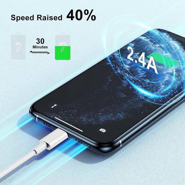 3 meter iPhone-lader, [Apple-sertifisert] Lang Apple-ladekabel, 3 meter original Lightning til USB-kabel, 3 meter iPhone-ladekabel for iPhone 14